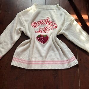 Strawberry Milk Embroidered Sweater
